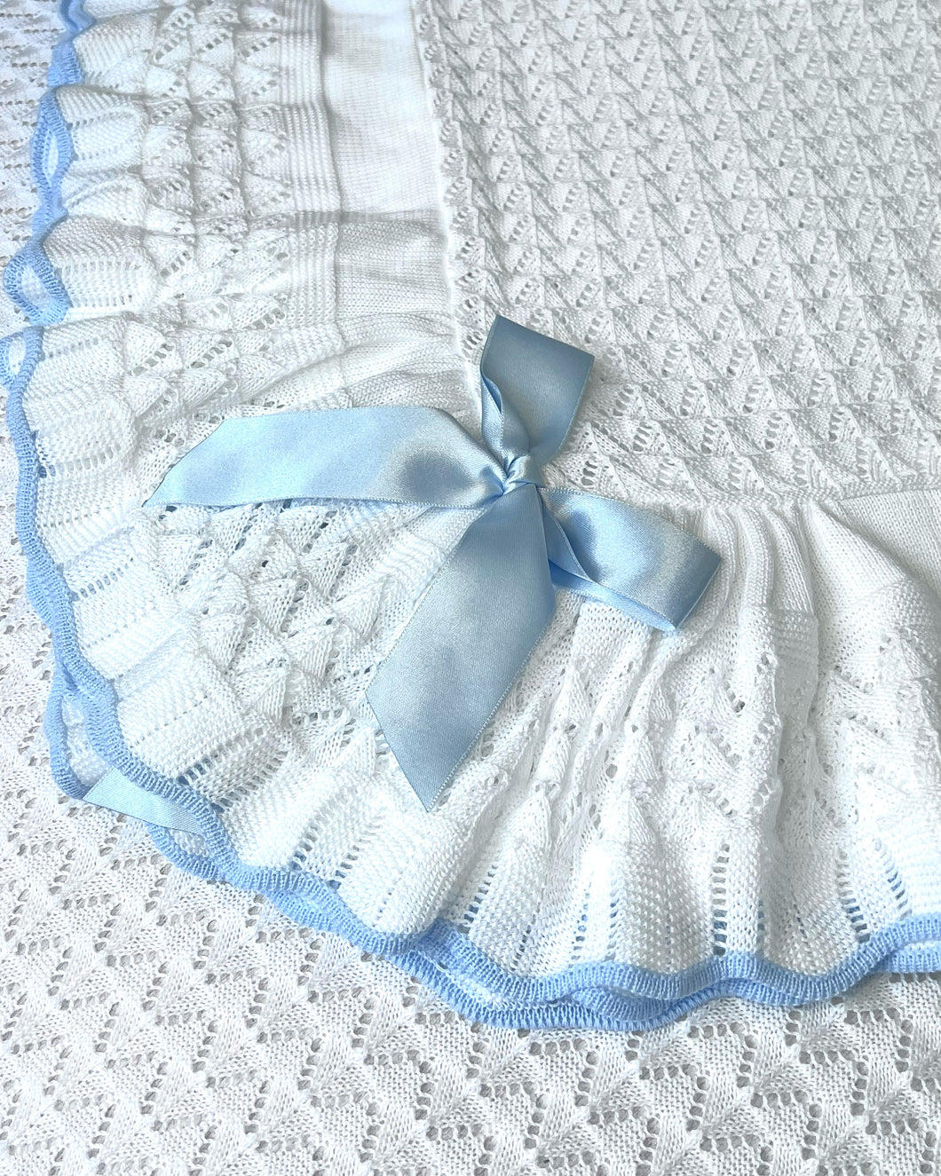 Blue Bow cotton Blanket