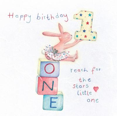 Happy Birthday 1 Reach For the Stars Little One Card