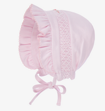 Load image into Gallery viewer, Smocked Pink Bonnet

