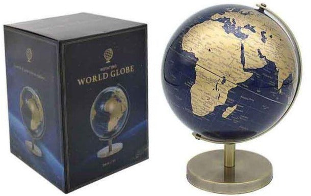 Navy World Map Globe