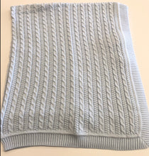 Load image into Gallery viewer, Cable Knit Blue Blanket Blue
