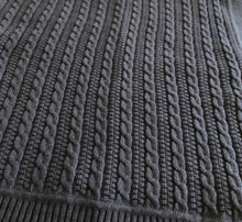 Load image into Gallery viewer, Cable Knit Navy Blanket
