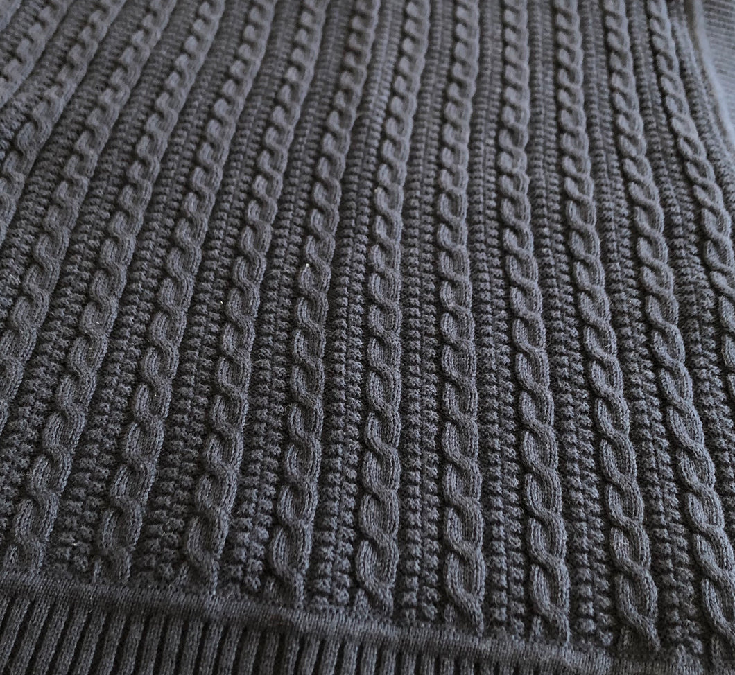 Cable Knit Navy Blanket