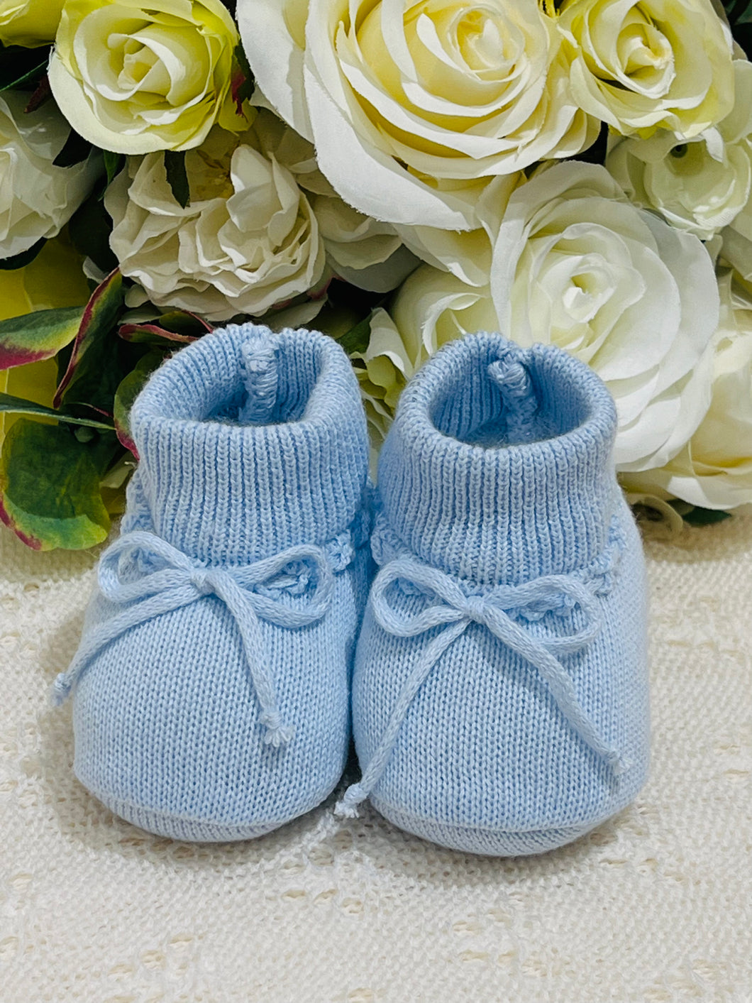 Blue Knit Booties