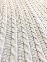 Load image into Gallery viewer, Cable Knit Blue Blanket Blue
